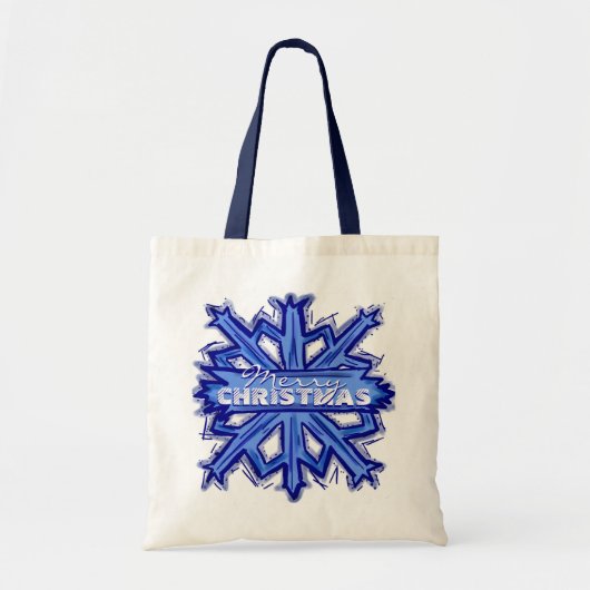 Joyeux Noël blanc flacon de neige réutilisable sac (Devant)