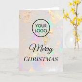 Joyeux Noël blanc opale texture carte (Fleur jaune)