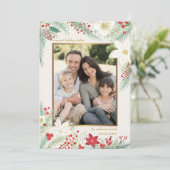 Joyeux Noël blanc Poinsettia Carte photo de cadre (Debout devant)