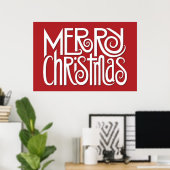 Joyeux Noël blanc Poster (Bureau à domicile)