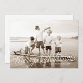 Joyeux Noël blanc Script superposition Carte de va (Devant / Derrière)