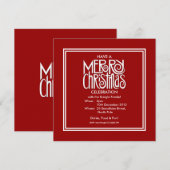 Joyeux Noël blanc Thème Fête Invitation (Devant / Derrière)