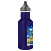 Joyeux Noël Blauw Kersthuis Waterfles (Links)