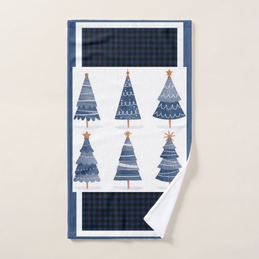 joyeux Noël bleu (Serviette à main)