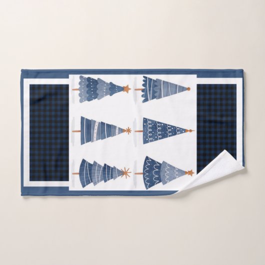 joyeux Noël bleu (Serviette à main)