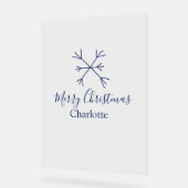 Joyeux Noël bleu flocons ajouter nom fêtes (Angle)