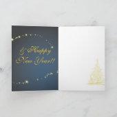 Joyeux Noël bleu moderne carte de Noël (Intérieur)