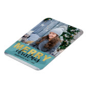 Joyeux Noël bleu or moderne - Magnet photo (Côté Gauche)