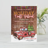 Joyeux Noël Bois Artisanat Festival Invitation (Debout devant)