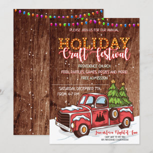 Joyeux Noël Bois Artisanat Festival Invitation