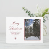 Joyeux Noël Bois d'hiver Carte de vacances (Debout devant)