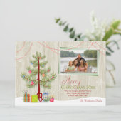 Joyeux Noël bois planque carte photo de vacances (Debout devant)