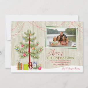 Joyeux Noël bois planque carte photo de vacances