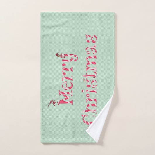 Joyeux Noël bonbon tourbillon hiver Gnome Polka Do (Serviette à main)