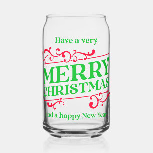 Joyeux Noël & Bonne Année Can Glass