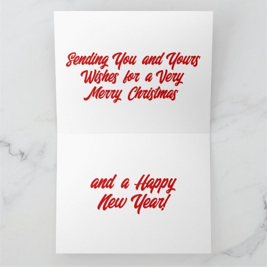 Joyeux Noël Bonne année Carte (Intérieur)