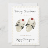 Joyeux Noël Bonne année Carte Chaussons (Devant)