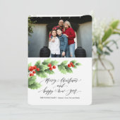 Joyeux Noël Bonne année Carte photo (Debout devant)