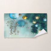 Joyeux Noël,Boules de Noël Bleues (Serviette à main)