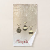 Joyeux Noël, Boules de Noël, Snowflakes (Serviette à main)