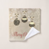 Joyeux Noël, Boules de Noël, Snowflakes (Gant de toilette)