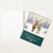 Joyeux Noël Buck and Doe Deer Winter Scene (Devant avec enveloppe)