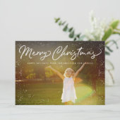 Joyeux Noël Cadre de neige Carte photo de vacances (Debout devant)