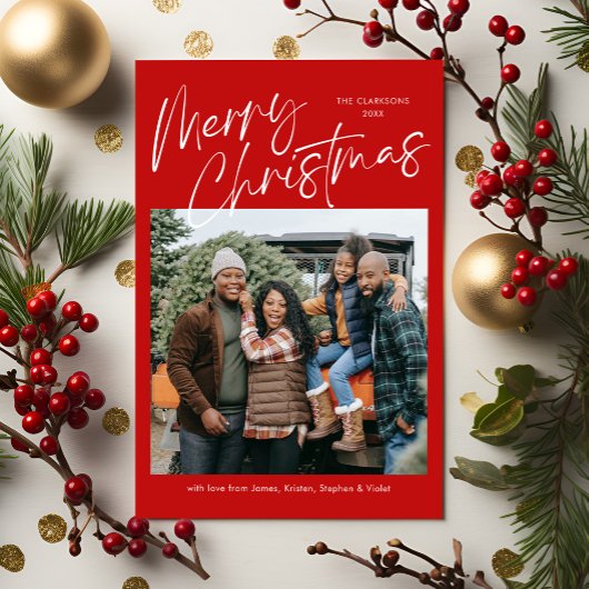 Joyeux Noël Calligraphie Photo Carte magnétique