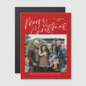 Joyeux Noël Calligraphie Photo Carte magnétique (Devant / Derrière)
