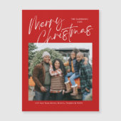 Joyeux Noël Calligraphie Photo Carte magnétique (Devant)