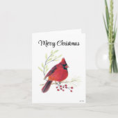 Joyeux Noël Cardinal Bird Carte de vacances (Devant)
