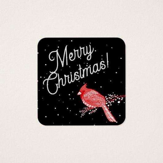 Joyeux Noël Cardinal carte carré (Devant)