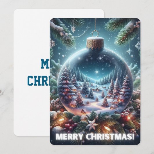 Joyeux Noël carte Bauble (Devant / Derrière)