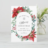Joyeux Noël Carte cadre poinsettia (Debout devant)