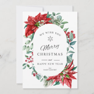 Joyeux Noël Carte cadre poinsettia