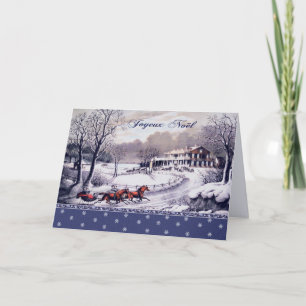 Joyeux Noël. Carte Christmas à French