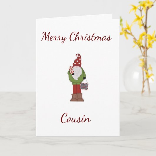 JOYEUX NOËL CARTE DE **COUSIN** (Fleur jaune)