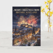 Joyeux Noël Carte de l'Écosse Historique (Fleur jaune)