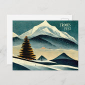 Joyeux Noël. Carte de Noël avec Art Deco (Devant / Derrière)