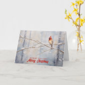 Joyeux Noël Carte de Noël Cardinal (Fleur jaune)