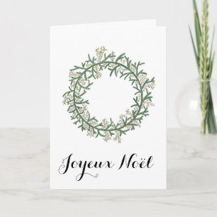 Joyeux Noël, Carte de Noël Française Wreath