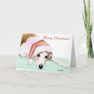 Joyeux Noël! Carte de Noël Greyhound Art