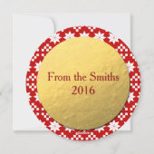 Joyeux Noël! Carte de Noël ronde, Gold Foil (Dos)