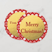 Joyeux Noël! Carte de Noël ronde, Gold Foil (Devant / Derrière)