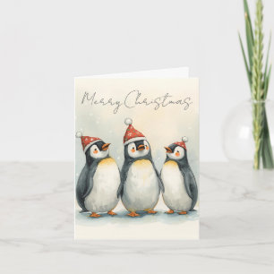 Joyeux Noël Carte de Noël Trois Manchots