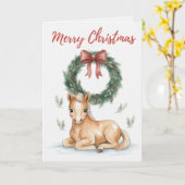 Joyeux Noël Carte de Poulin Poney Adorable Amateur (Fleur jaune)