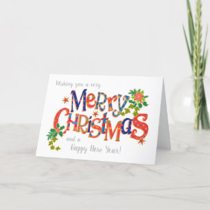 Joyeux Noël Carte de vacances design texte