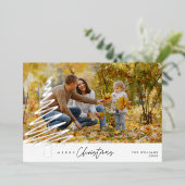 Joyeux Noël, Carte de vacances Foil Photo Famille (Debout devant)