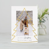 Joyeux Noël, Carte de vacances Foil Photo Famille (Debout devant)