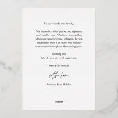 Joyeux Noël, Carte de vacances Foil Photo Famille (Verso)